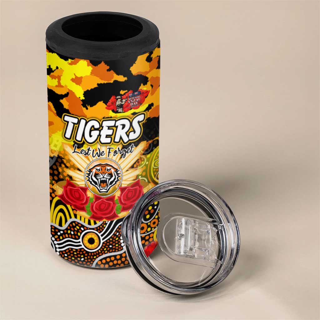 Personalized Tigers ANZAC Day 4 in 1 Can Cooler Tumbler Australian Army - Lest We Forget