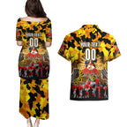 Personalized Tigers ANZAC Day Couples Matching Puletasi and Hawaiian Shirt Australian Army - Lest We Forget