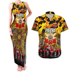 Personalized Tigers ANZAC Day Couples Matching Tank Maxi Dress and Hawaiian Shirt Australian Army - Lest We Forget