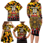 Personalized Tigers ANZAC Day Family Matching Long Sleeve Bodycon Dress and Hawaiian Shirt Australian Army - Lest We Forget