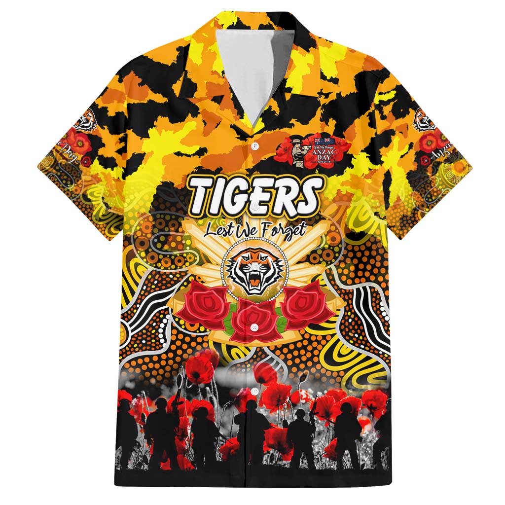 Personalized Tigers ANZAC Day Family Matching Long Sleeve Bodycon Dress and Hawaiian Shirt Australian Army - Lest We Forget