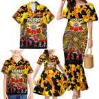 Personalized Tigers ANZAC Day Family Matching Mermaid Dress and Hawaiian Shirt Australian Army - Lest We Forget