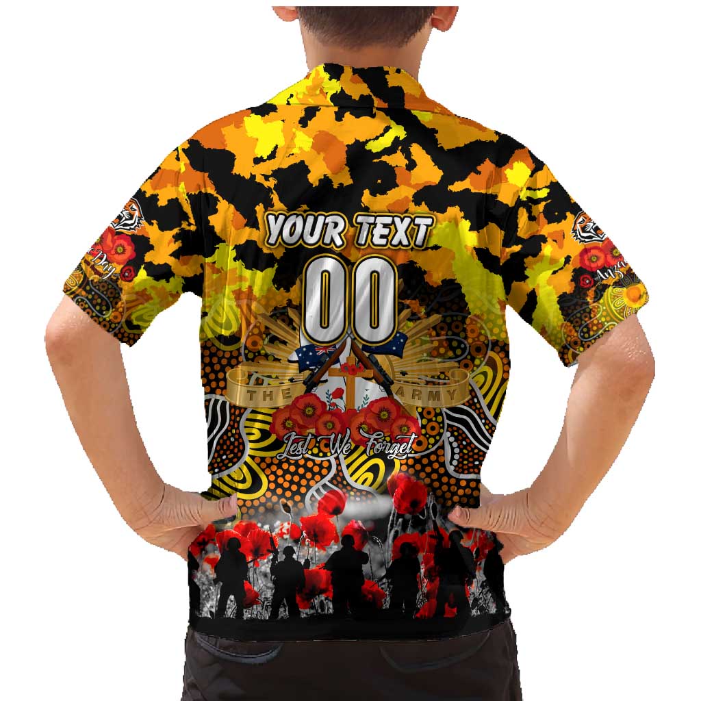 Personalized Tigers ANZAC Day Family Matching Mermaid Dress and Hawaiian Shirt Australian Army - Lest We Forget