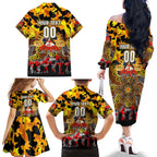 Personalized Tigers ANZAC Day Family Matching Off The Shoulder Long Sleeve Dress and Hawaiian Shirt Australian Army - Lest We Forget