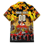 Personalized Tigers ANZAC Day Family Matching Off The Shoulder Long Sleeve Dress and Hawaiian Shirt Australian Army - Lest We Forget