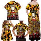 Personalized Tigers ANZAC Day Family Matching Off Shoulder Maxi Dress and Hawaiian Shirt Australian Army - Lest We Forget