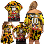 Personalized Tigers ANZAC Day Family Matching Off Shoulder Short Dress and Hawaiian Shirt Australian Army - Lest We Forget