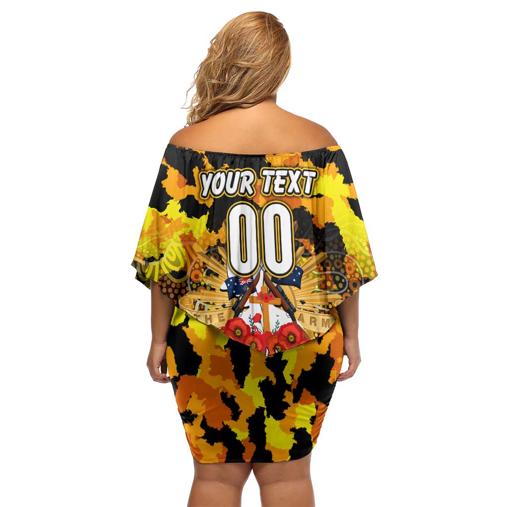 Personalized Tigers ANZAC Day Family Matching Off Shoulder Short Dress and Hawaiian Shirt Australian Army - Lest We Forget