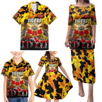 Personalized Tigers ANZAC Day Family Matching Puletasi and Hawaiian Shirt Australian Army - Lest We Forget