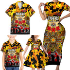 Personalized Tigers ANZAC Day Family Matching Short Sleeve Bodycon Dress and Hawaiian Shirt Australian Army - Lest We Forget