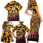 Personalized Tigers ANZAC Day Family Matching Short Sleeve Bodycon Dress and Hawaiian Shirt Australian Army - Lest We Forget