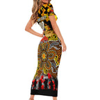 Personalized Tigers ANZAC Day Family Matching Short Sleeve Bodycon Dress and Hawaiian Shirt Australian Army - Lest We Forget