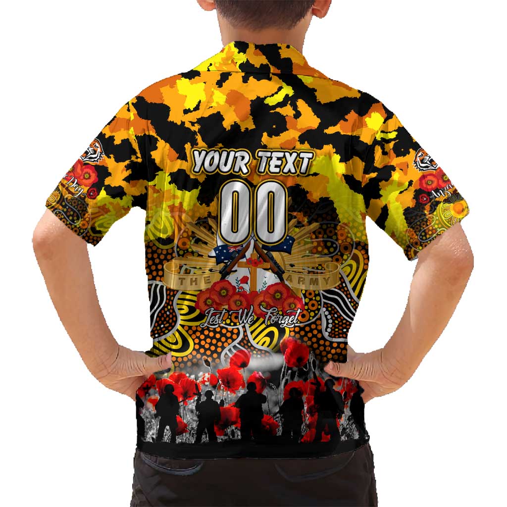 Personalized Tigers ANZAC Day Family Matching Summer Maxi Dress and Hawaiian Shirt Australian Army - Lest We Forget