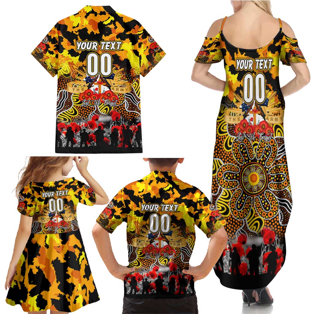 Personalized Tigers ANZAC Day Family Matching Summer Maxi Dress and Hawaiian Shirt Australian Army - Lest We Forget