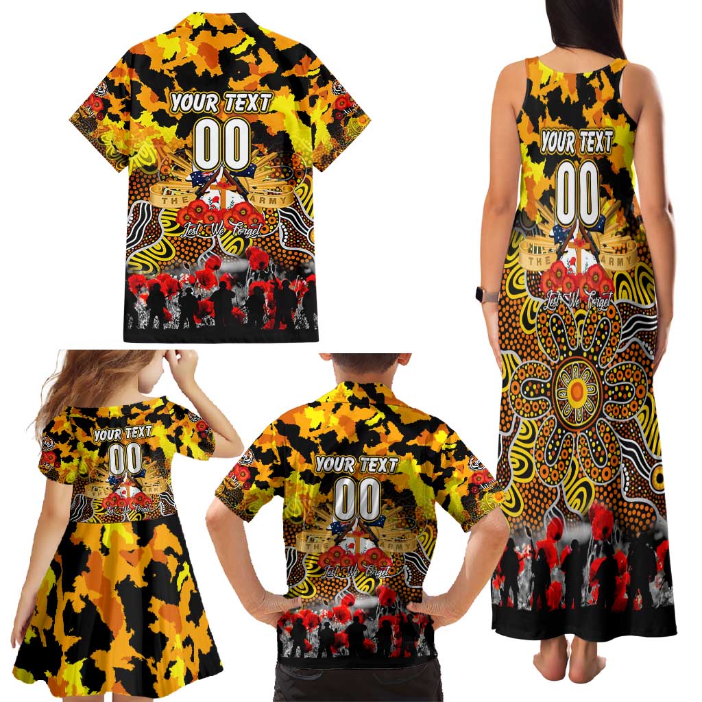 Personalized Tigers ANZAC Day Family Matching Tank Maxi Dress and Hawaiian Shirt Australian Army - Lest We Forget