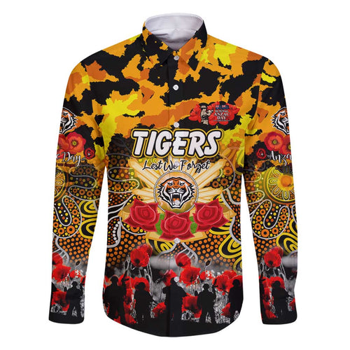 Personalized Tigers ANZAC Day Family Matching Tank Maxi Dress and Hawaiian Shirt Australian Army - Lest We Forget