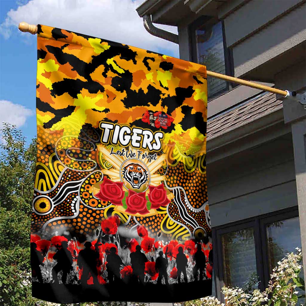 Tigers ANZAC Day Garden Flag Australian Army - Lest We Forget
