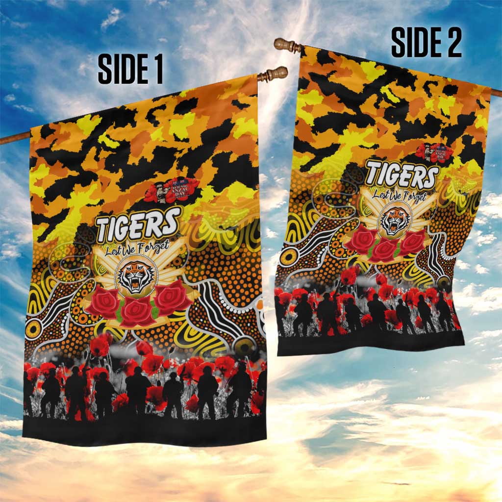 Tigers ANZAC Day Garden Flag Australian Army - Lest We Forget