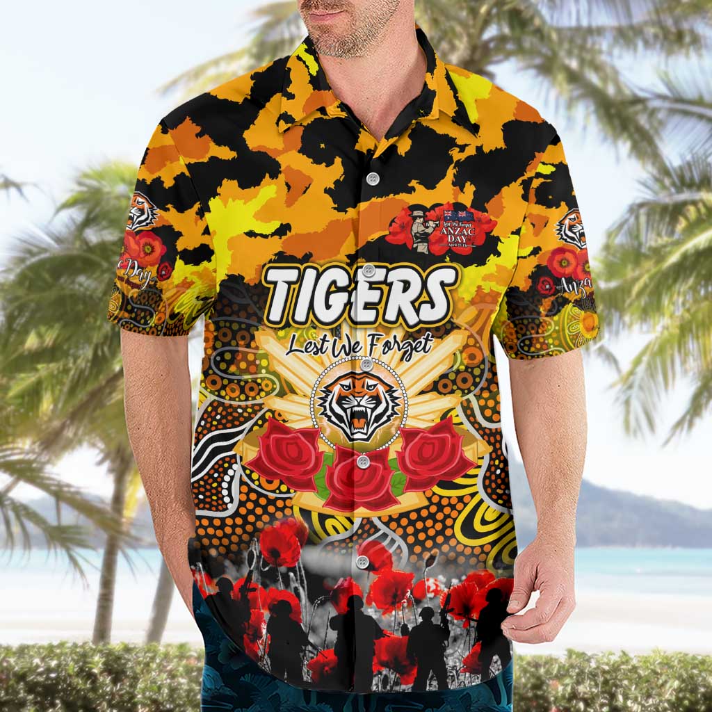 Personalized Tigers ANZAC Day Hawaiian Shirt Australian Army - Lest We Forget