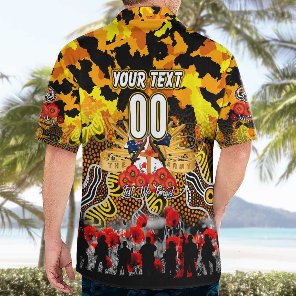 Personalized Tigers ANZAC Day Hawaiian Shirt Australian Army - Lest We Forget