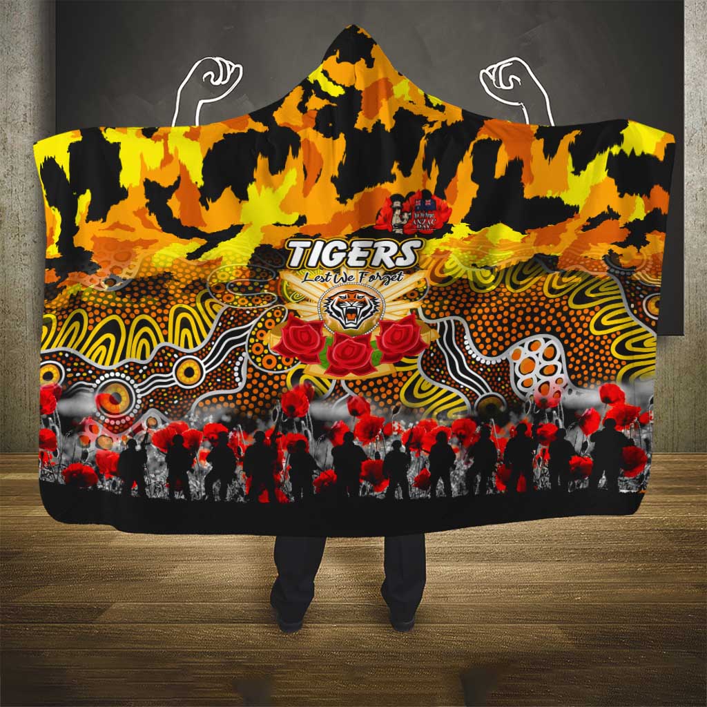 Tigers ANZAC Day Hooded Blanket Australian Army - Lest We Forget
