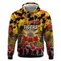 Personalized Tigers ANZAC Day Hoodie Australian Army - Lest We Forget