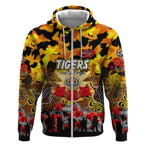 Personalized Tigers ANZAC Day Hoodie Australian Army - Lest We Forget