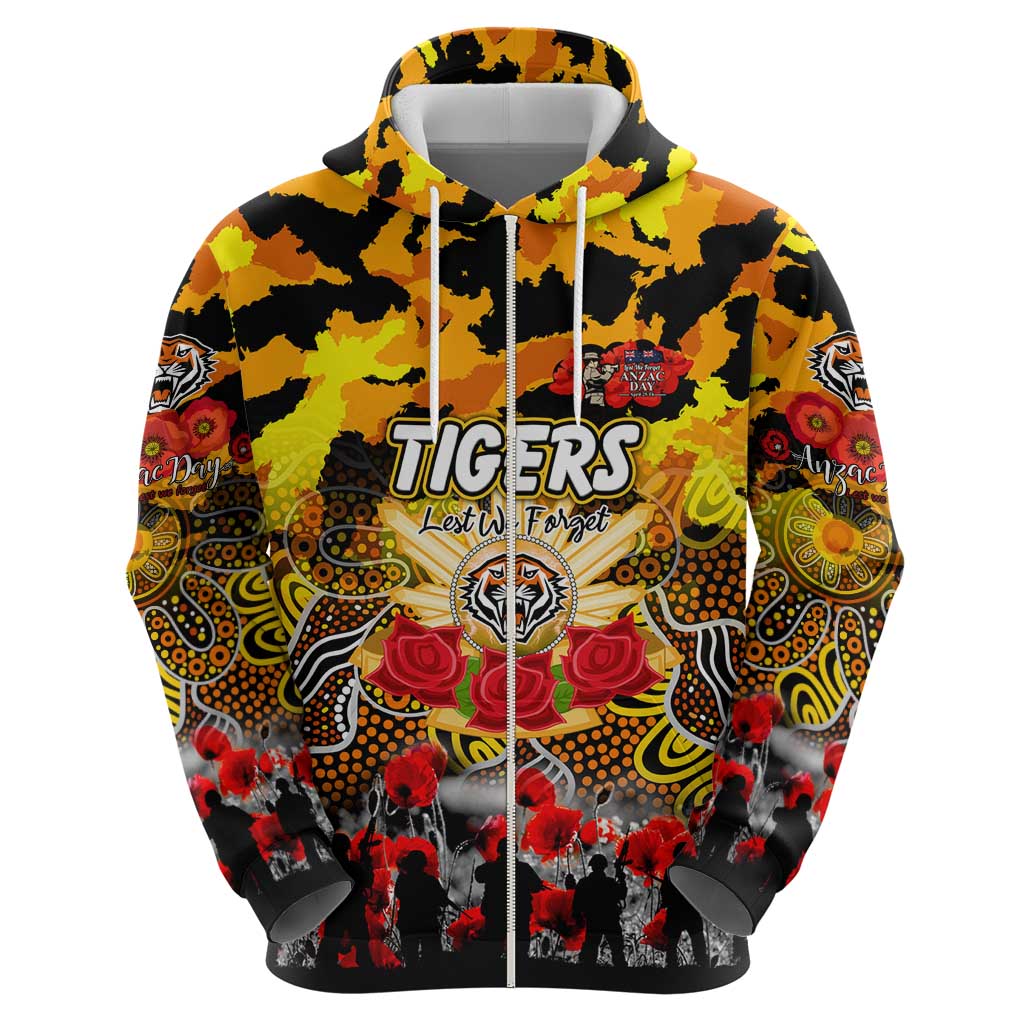 Personalized Tigers ANZAC Day Hoodie Australian Army - Lest We Forget
