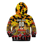 Personalized Tigers ANZAC Day Kid Hoodie Australian Army - Lest We Forget