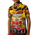 Personalized Tigers ANZAC Day Kid Polo Shirt Australian Army - Lest We Forget