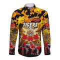 Personalized Tigers ANZAC Day Long Sleeve Button Shirt Australian Army - Lest We Forget