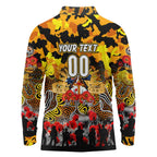 Personalized Tigers ANZAC Day Long Sleeve Polo Shirt Australian Army - Lest We Forget