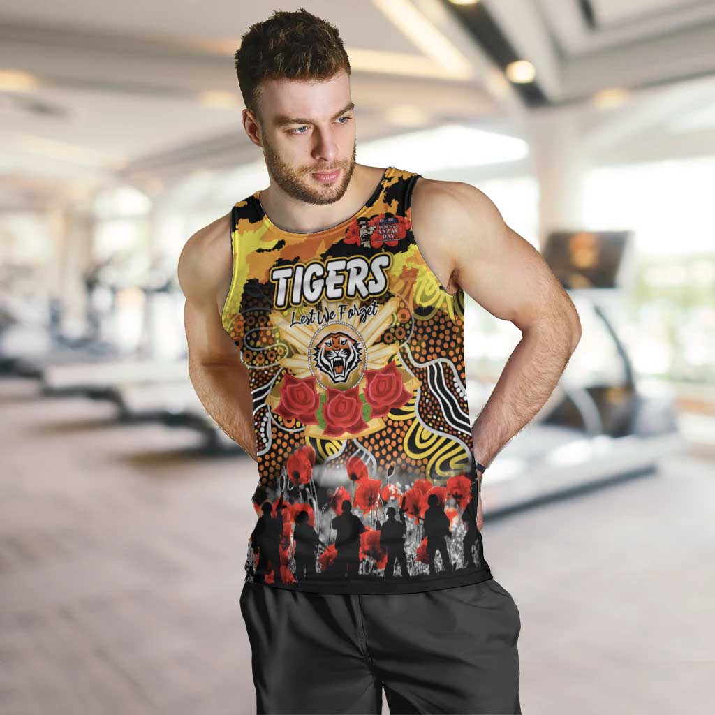 Personalized Tigers ANZAC Day Men Tank Top Australian Army - Lest We Forget
