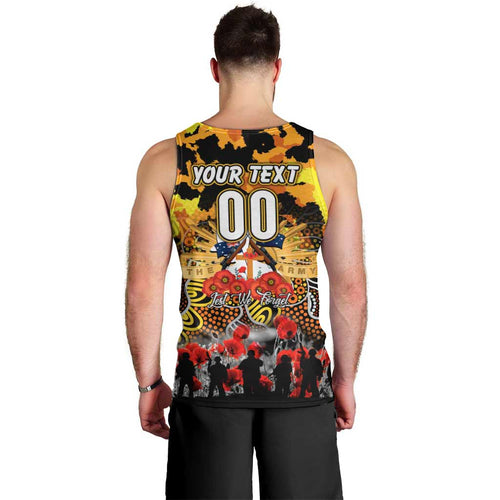 Personalized Tigers ANZAC Day Men Tank Top Australian Army - Lest We Forget