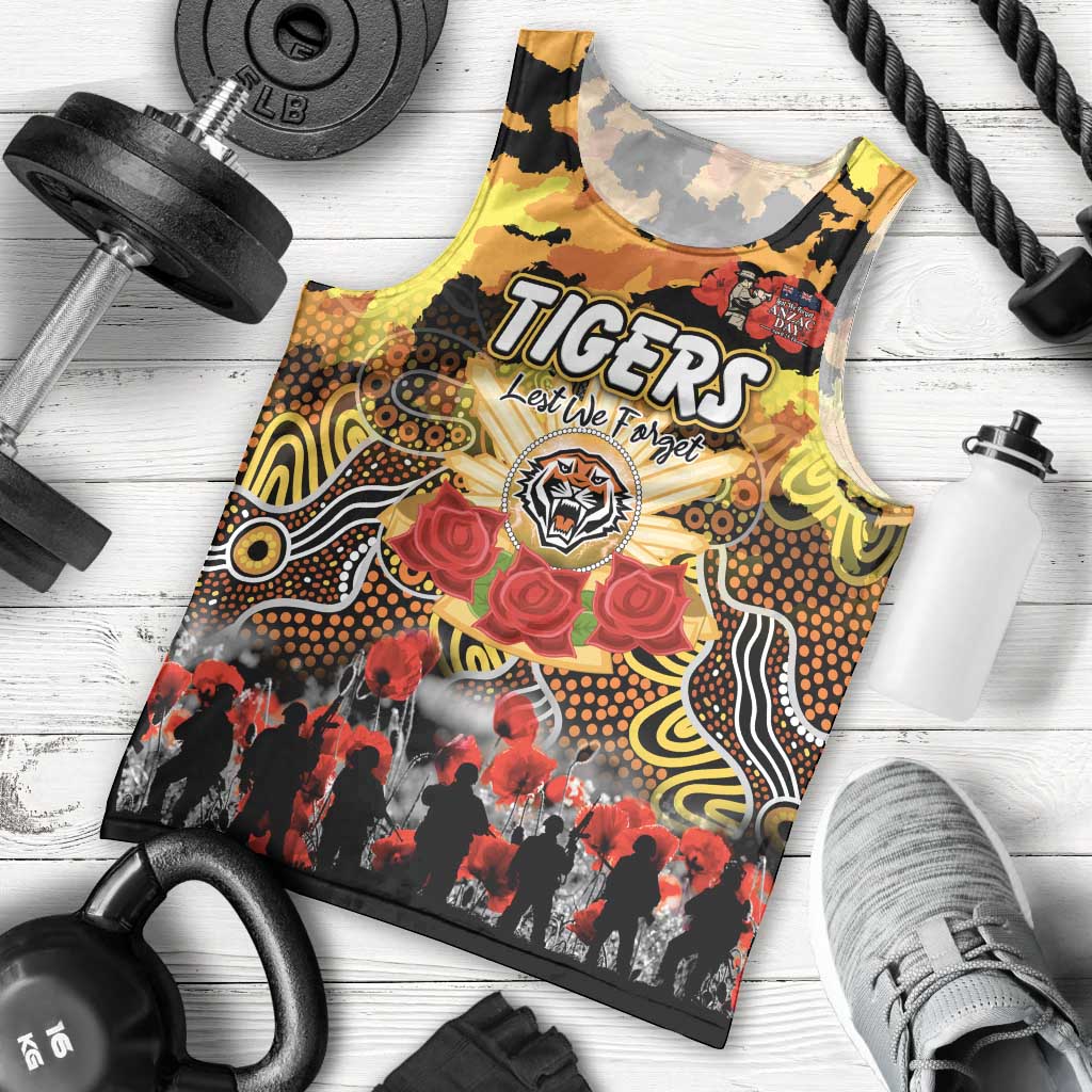 Personalized Tigers ANZAC Day Men Tank Top Australian Army - Lest We Forget