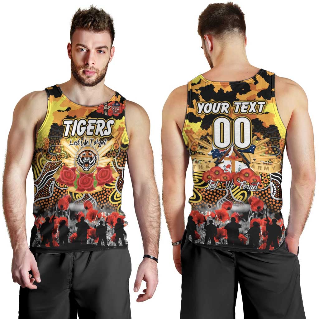 Personalized Tigers ANZAC Day Men Tank Top Australian Army - Lest We Forget