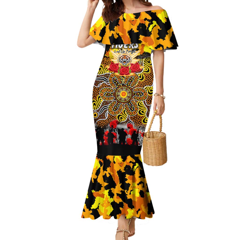 Personalized Tigers ANZAC Day Mermaid Dress Australian Army - Lest We Forget