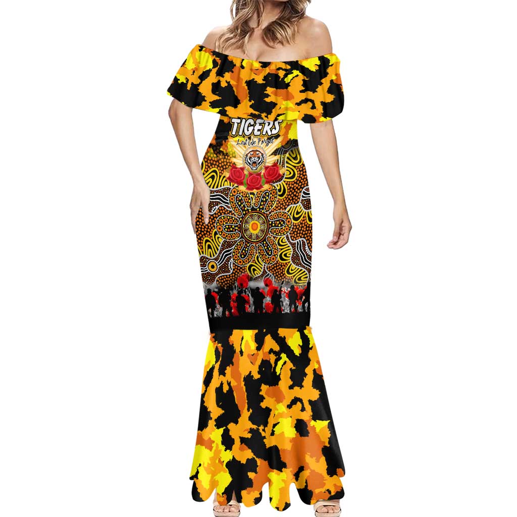 Personalized Tigers ANZAC Day Mermaid Dress Australian Army - Lest We Forget