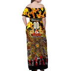 Personalized Tigers ANZAC Day Off Shoulder Maxi Dress Australian Army - Lest We Forget