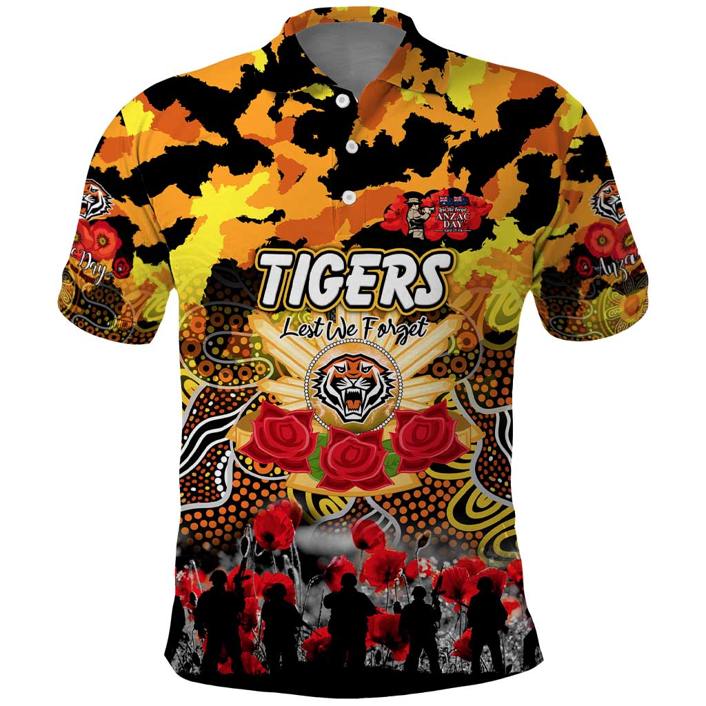 Personalized Tigers ANZAC Day Polo Shirt Australian Army - Lest We Forget