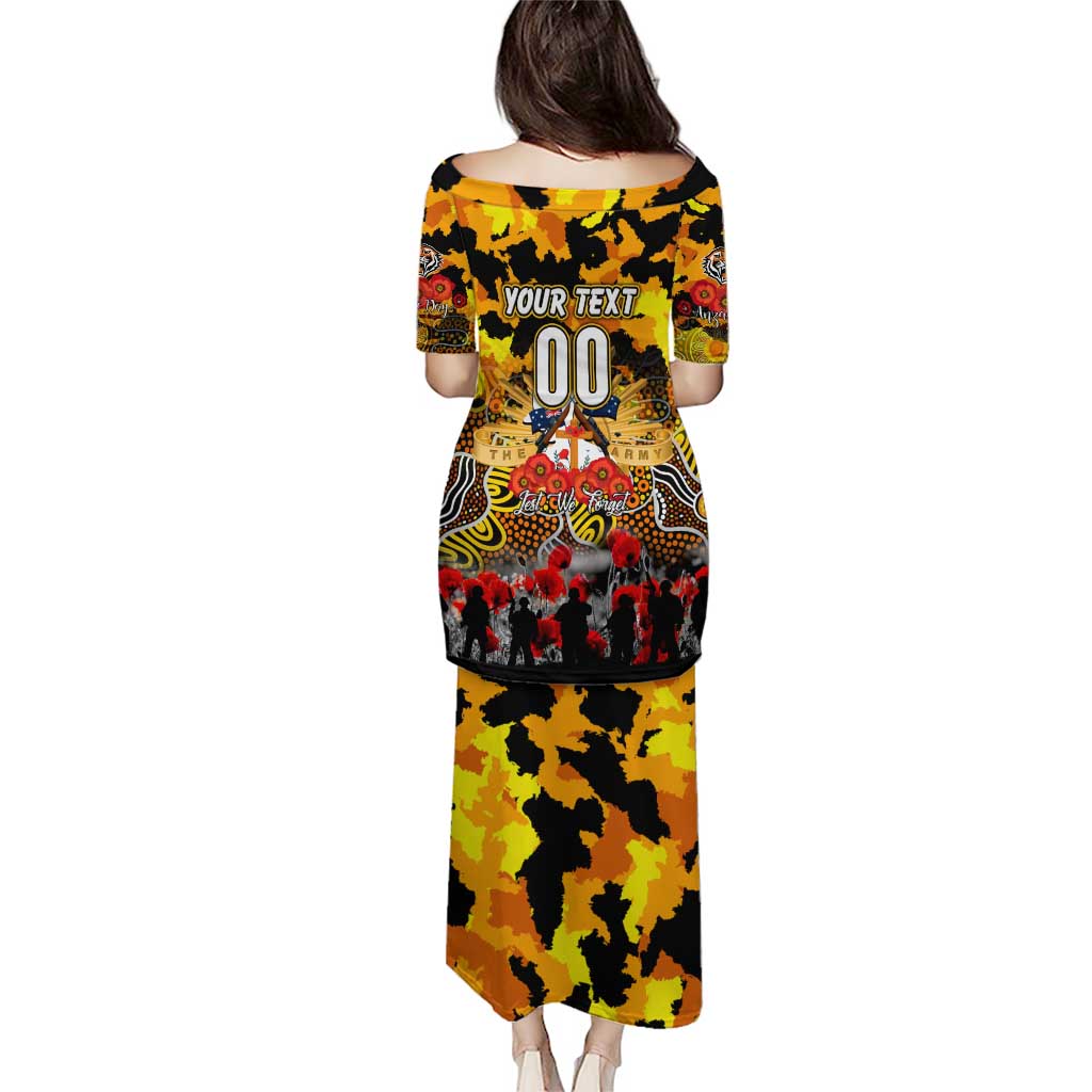 Personalized Tigers ANZAC Day Puletasi Australian Army - Lest We Forget