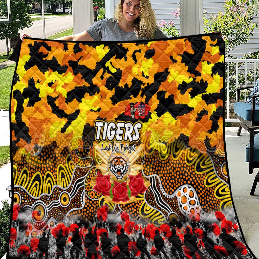 Tigers ANZAC Day Quilt Australian Army - Lest We Forget
