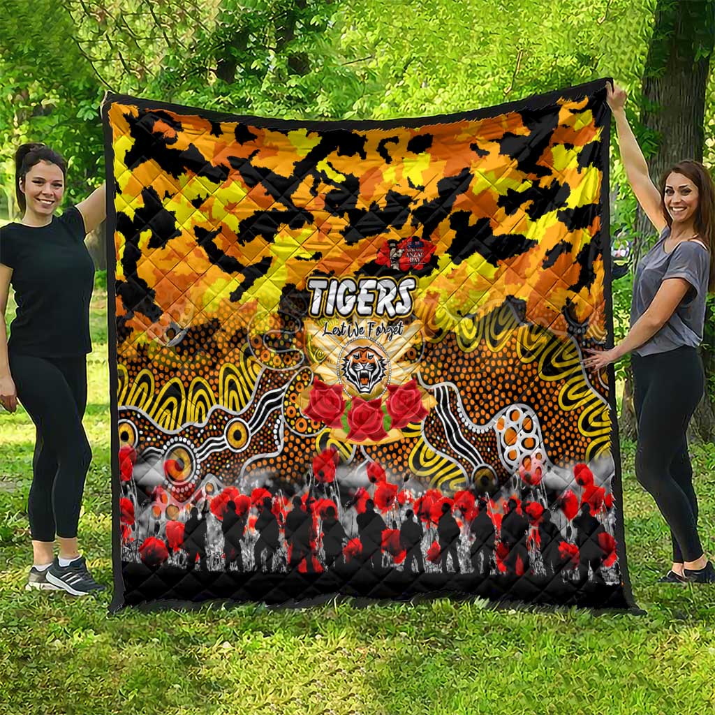 Tigers ANZAC Day Quilt Australian Army - Lest We Forget