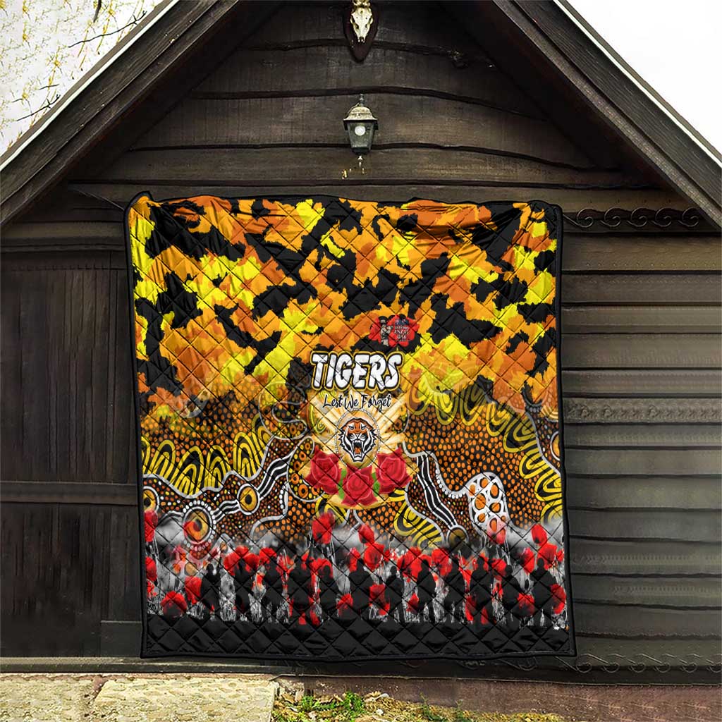 Tigers ANZAC Day Quilt Australian Army - Lest We Forget
