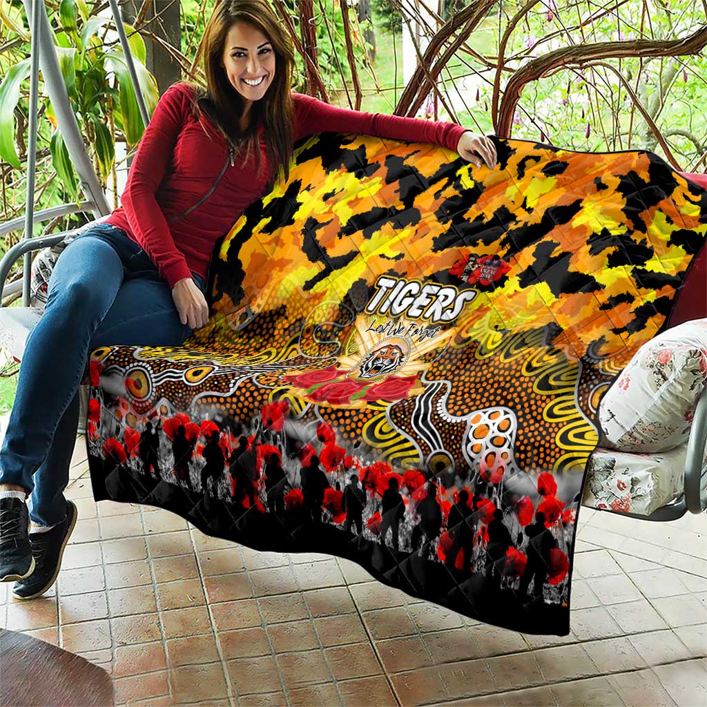 Tigers ANZAC Day Quilt Australian Army - Lest We Forget
