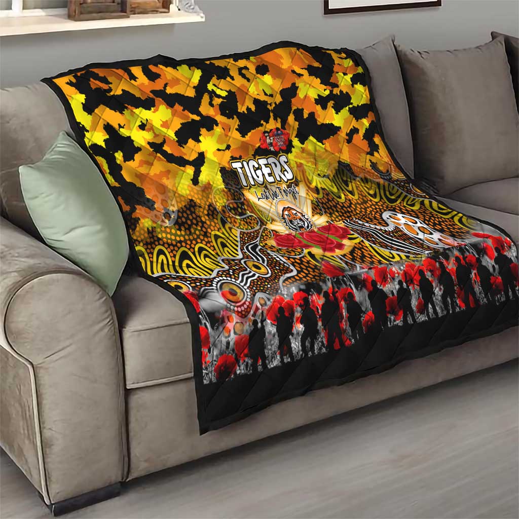 Tigers ANZAC Day Quilt Australian Army - Lest We Forget