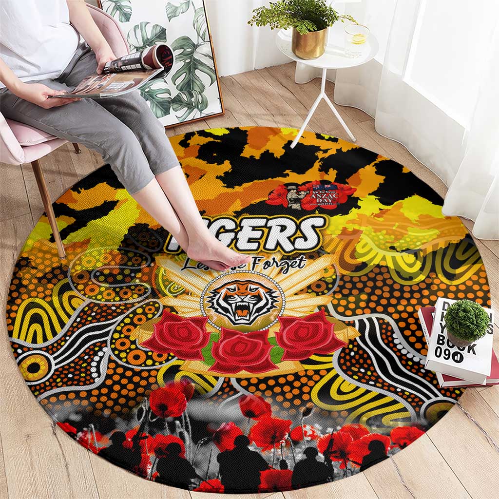 Tigers ANZAC Day Round Carpet Australian Army - Lest We Forget