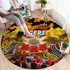 Tigers ANZAC Day Round Carpet Australian Army - Lest We Forget
