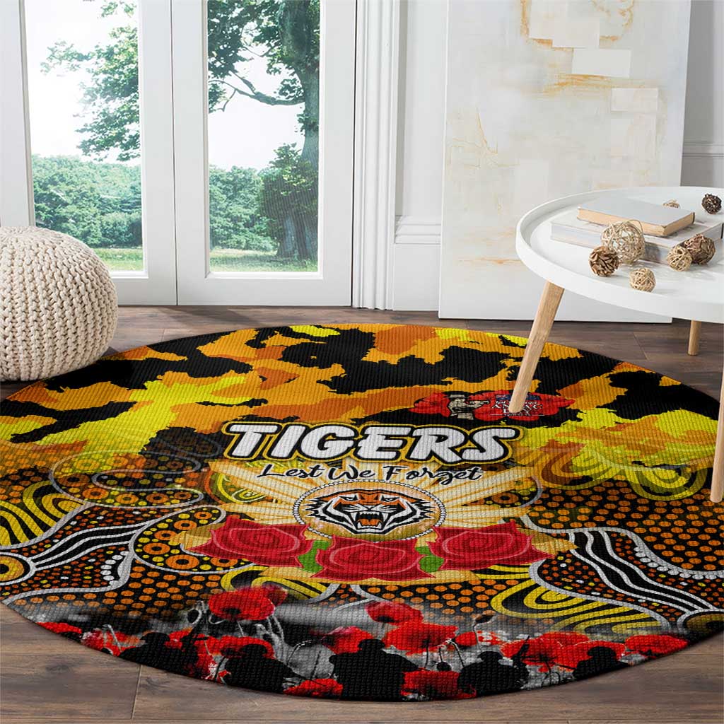 Tigers ANZAC Day Round Carpet Australian Army - Lest We Forget
