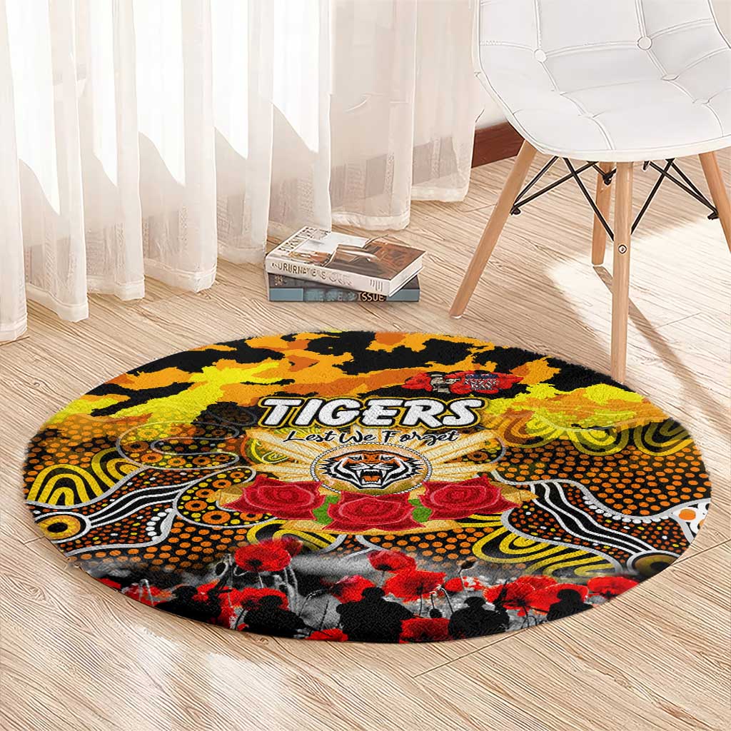 Tigers ANZAC Day Round Carpet Australian Army - Lest We Forget